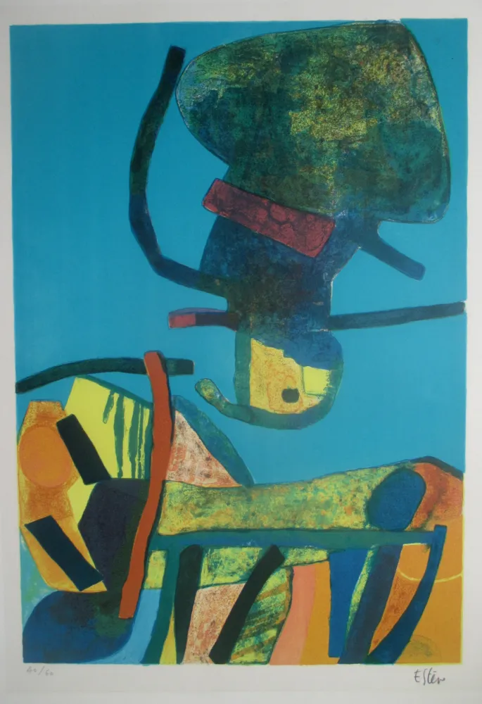 石版画 Esteve - Haut Perché