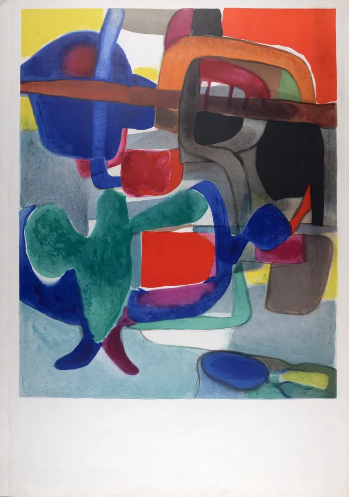 石版画 Esteve - L'Oiseau vert