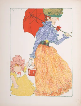 石版画 Evenepoel - Au Square, 1897