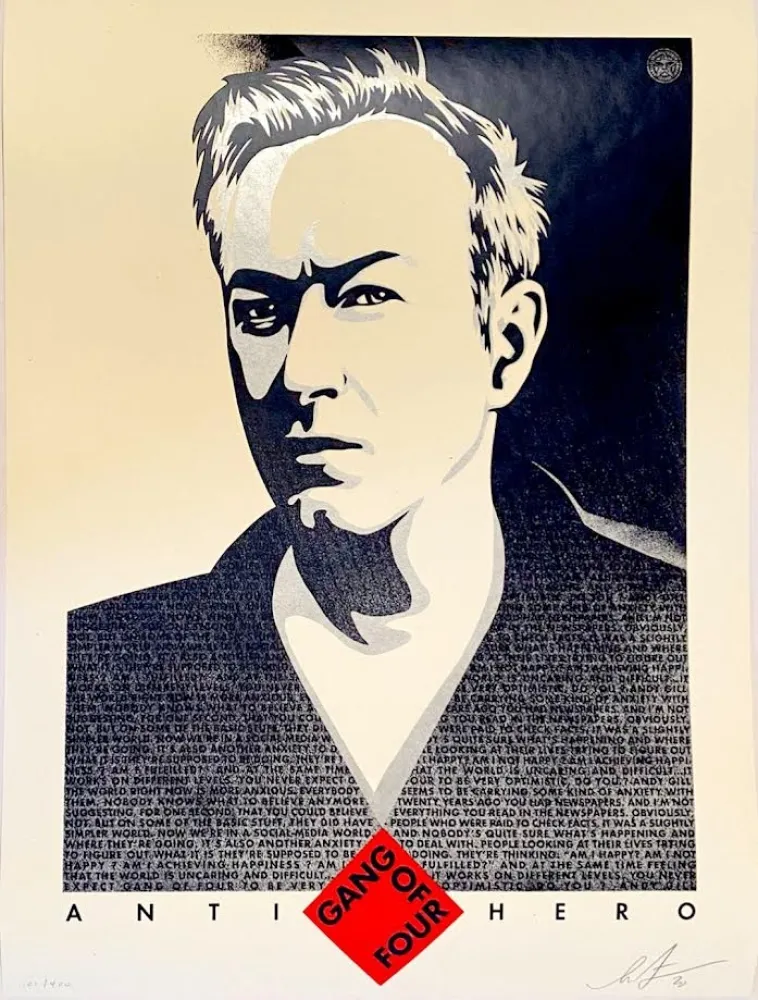 丝网印刷 Fairey - Andy Gill Anti-Hero US