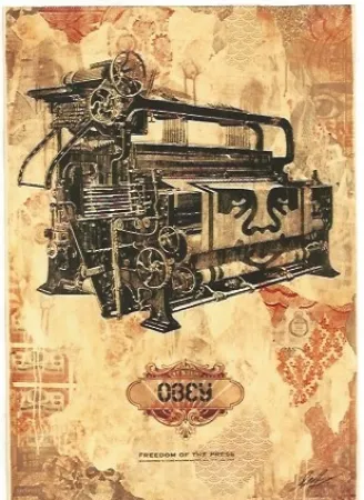 版画 Fairey - Freedom of the press