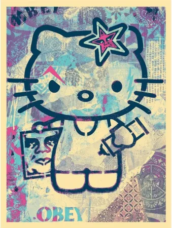 丝网印刷 Fairey - Hello Kitty - Blue