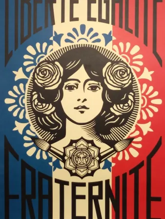 石版画 Fairey - Liberte