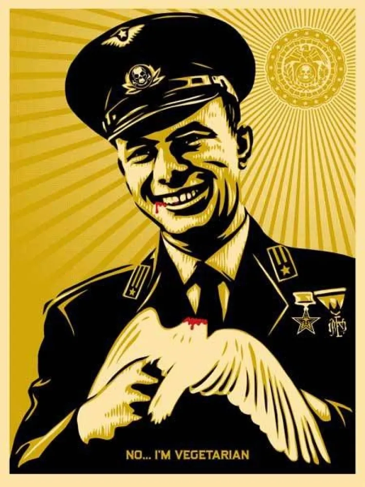 丝网印刷 Fairey - No, I'm Vegetarian