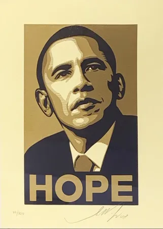 丝网印刷 Fairey - Obama Hope Gold from Artists for Obama Portfolio