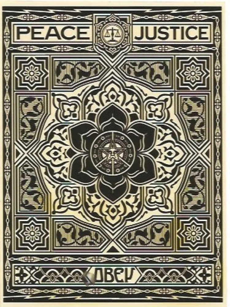 丝网印刷 Fairey - Peace and Justice Ornament (Black)
