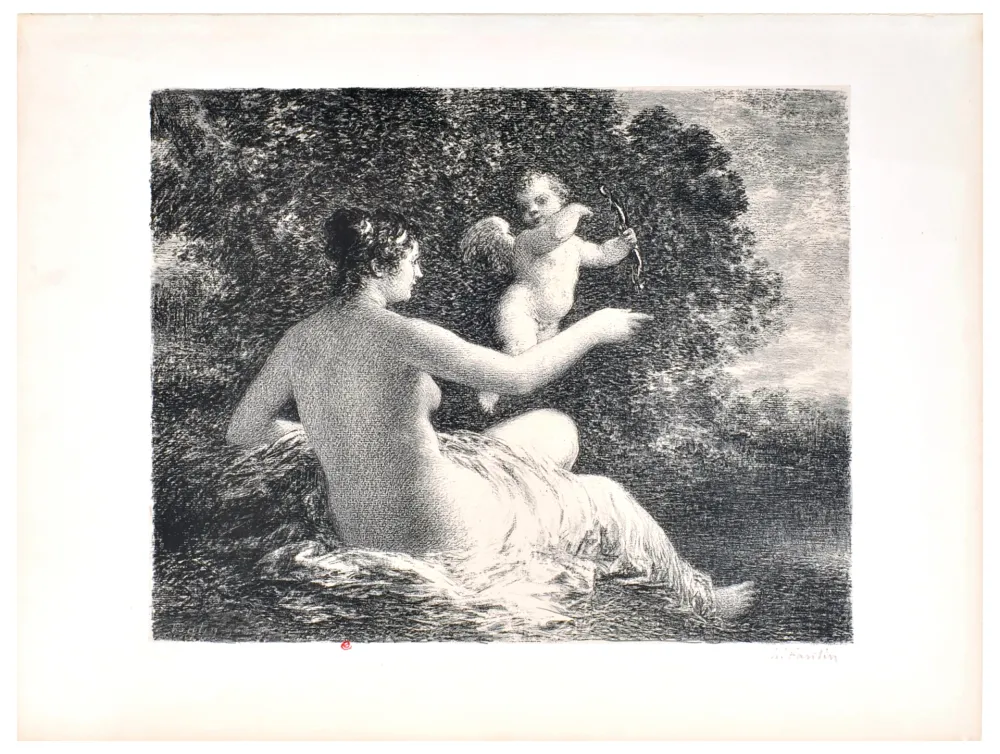 石版画 Fantin-Latour - Vénus et l'Amour