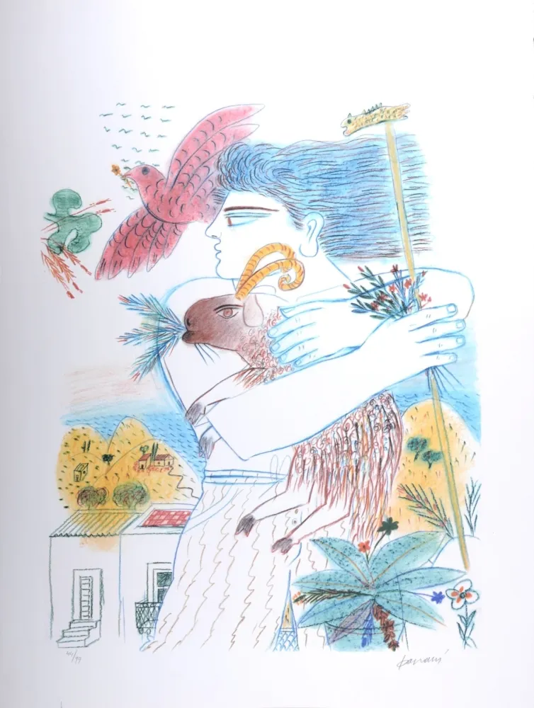 石版画 Fassianos - Pan