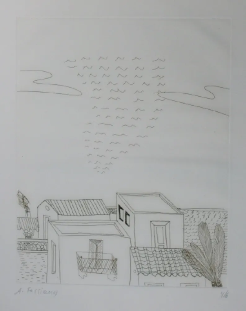 干刻版画 Fassianos - Paysage 