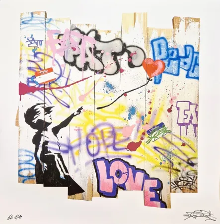 石版画 Fat - Balloon Girl Palisade