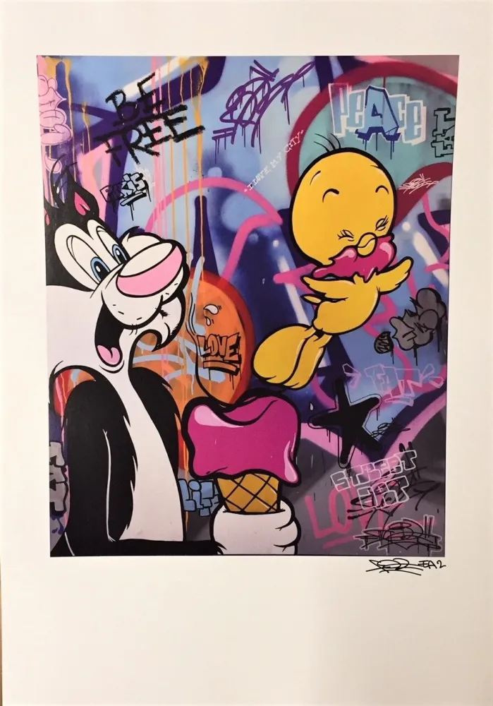 数码版画 Fat - Tweety & Sylvester Print