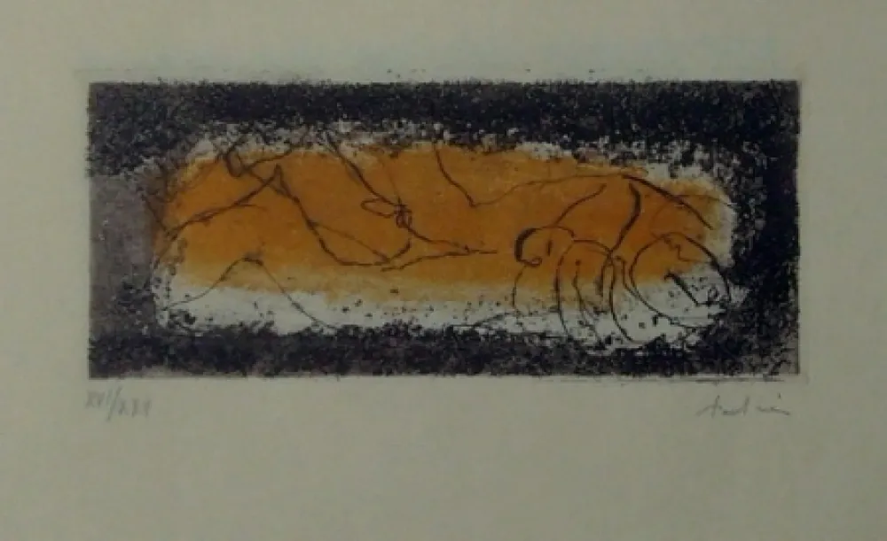 蚀刻飞尘法 Fautrier - Couple doré