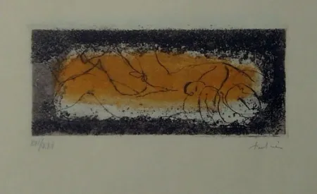 蚀刻飞尘法 Fautrier - Couple doré