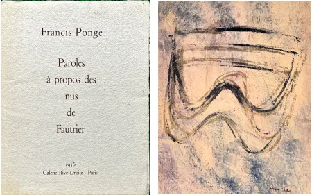 石版画 Fautrier - F. Ponge. Paroles à propos des nus de Fautrier. Avec un 