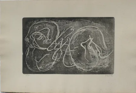 蚀刻飞尘法 Fautrier - Femme étendue I