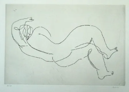 蚀刻版画 Fautrier - Nu couché III