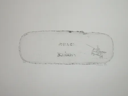 蚀刻版画 Favier - En attendant les huns