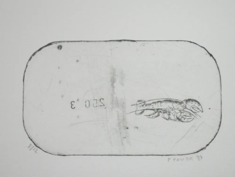 蚀刻版画 Favier - Le homard (série des mousselines)