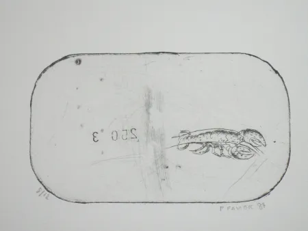 蚀刻版画 Favier - Le homard (série des mousselines)