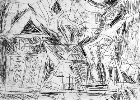 蚀刻版画 Fazzini - Interno