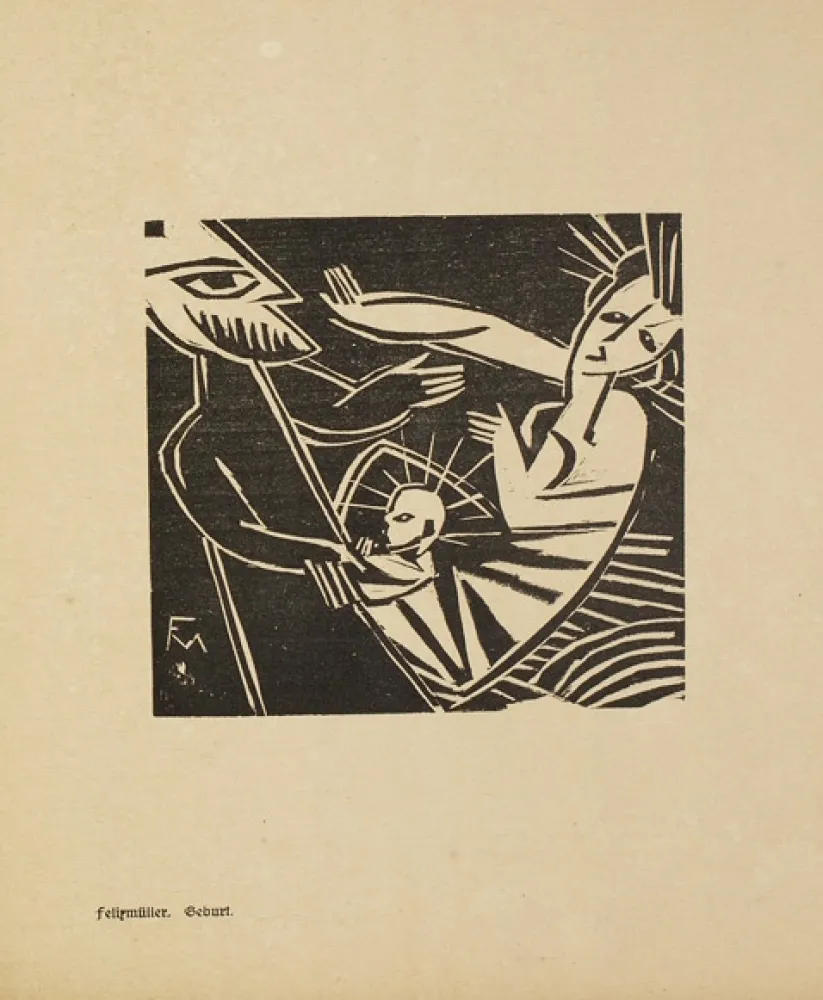 木刻 Felixmuller  - Die schöne Rarität