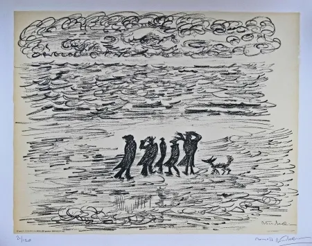石版画 Fellini - I VITELLONI - Lithographie Originale / Original Lithograph / Litografia Originale