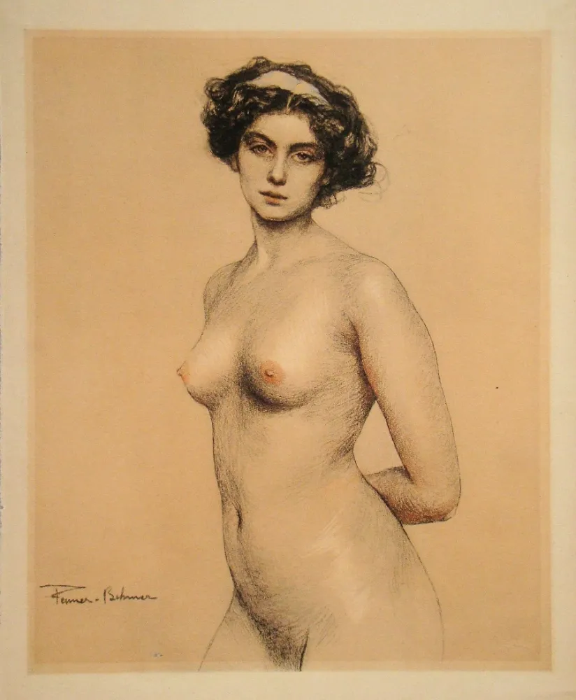 石版画 Fenner-Behmer - Nude female, 1914