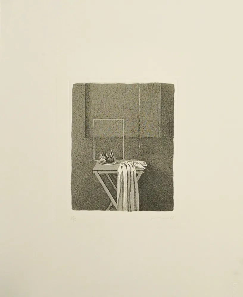 蚀刻版画 Ferroni - Interno con corda appesa