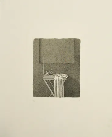 蚀刻版画 Ferroni - Interno con corda appesa