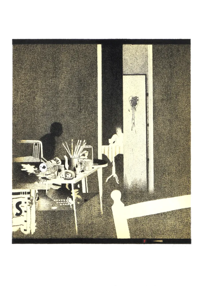 石版画 Ferroni - Nello studio