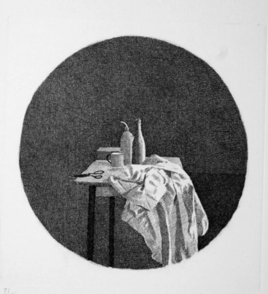 蚀刻版画 Ferroni - Oggetti e panneggio