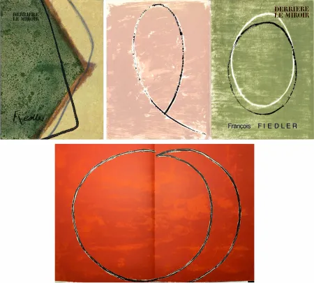 插图书 Fiedler - DERRIÈRE LE MIROIR: COLLECTION COMPLÈTE des 4 volumes de la revue  consacrés François Fiedler: 26 LITHOGRAPHIES ORIGINALES (de 1959 à 1974).