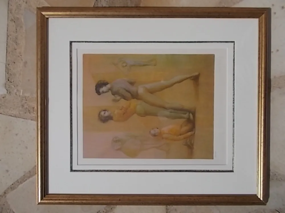 石版画 Fini - Le cour de danse