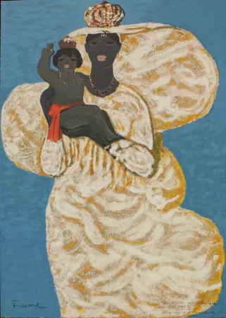 丝网印刷 Fiume - MADONNA NERA CON BAMBINO