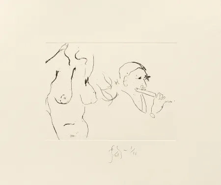 版画 Flanagan - Jessica & flutist