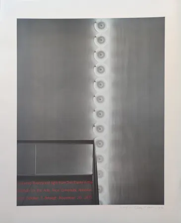 丝网印刷 Flavin - “cornered fl uorescent light from Dan Flavin in the institute for the Arts, Rice University,  Houston, from October 5 through November 26, 1972