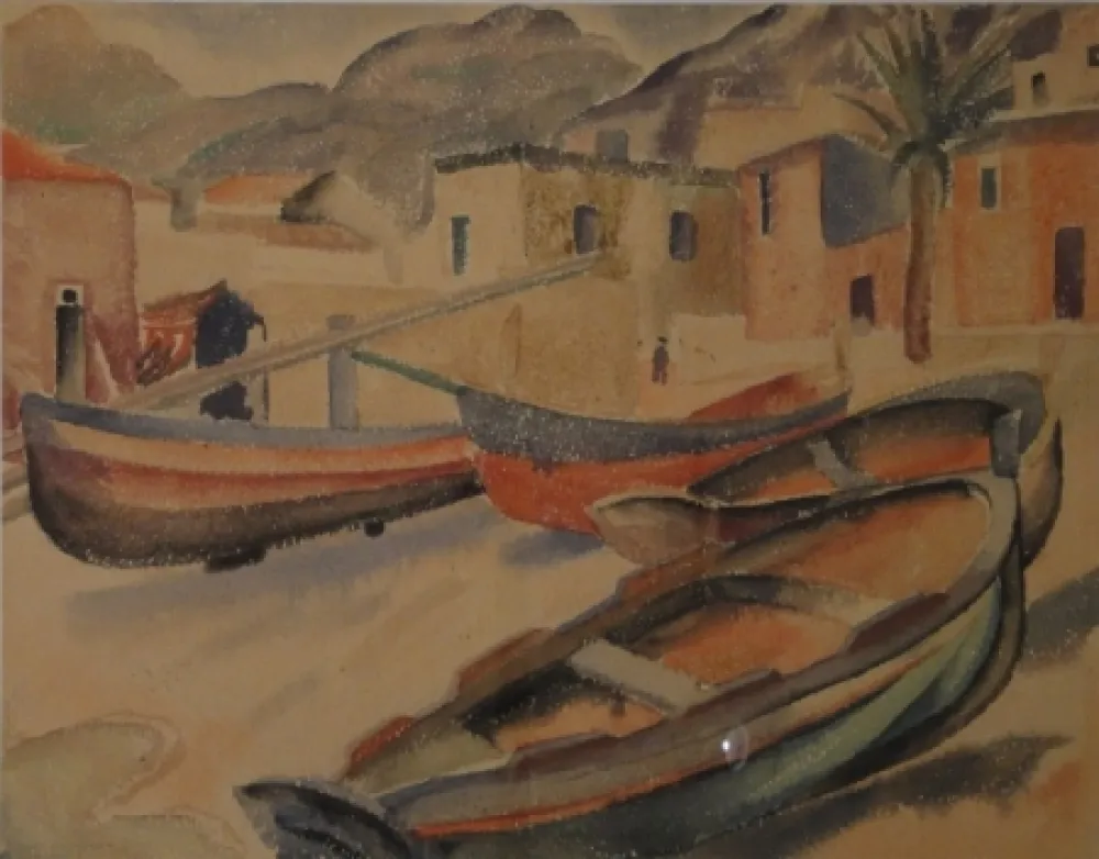 无技术 Fleischmann - (Fischerboote am Strand eines Ortes am Mittelmeer)