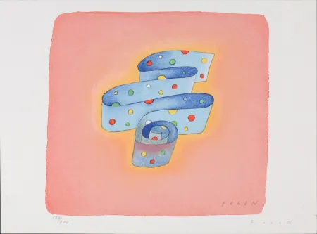 石版画 Folon - Flag Series - United Nations