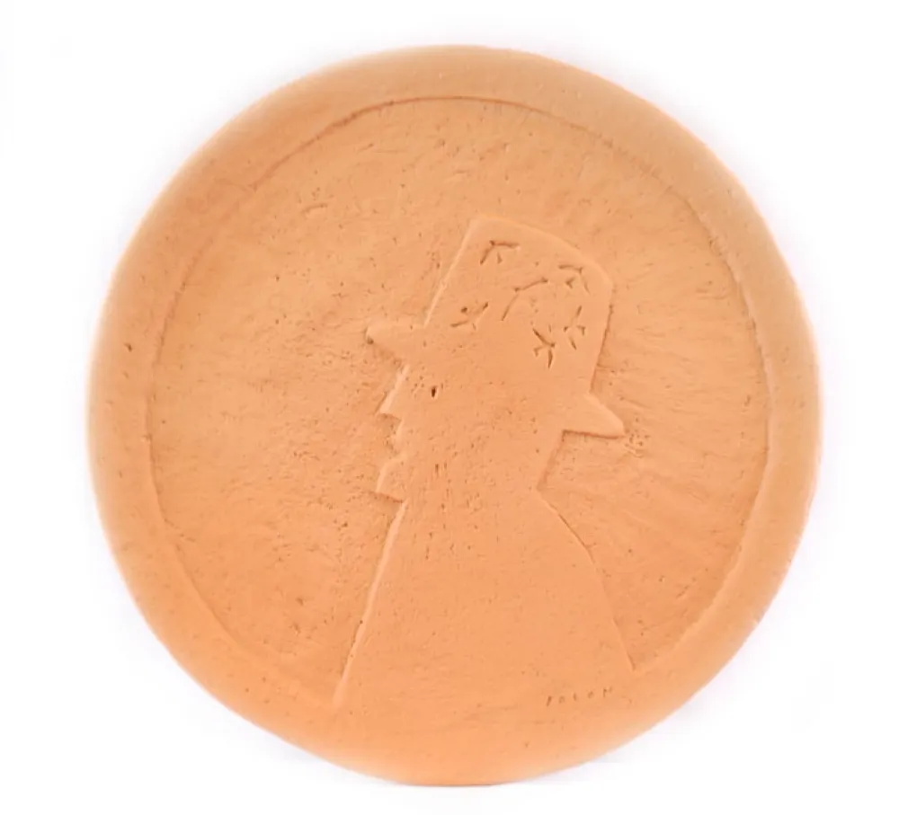 陶瓷 Folon - Plate - Man with hat - Personnage au chapeau