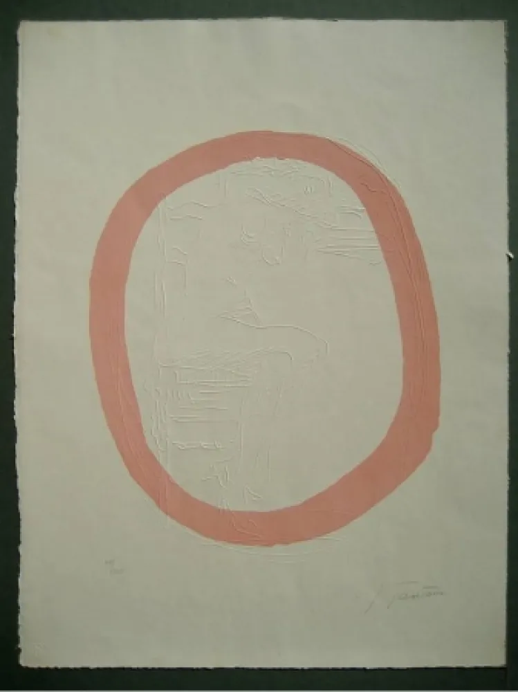 版画 Fontana - Nudo Rosa 