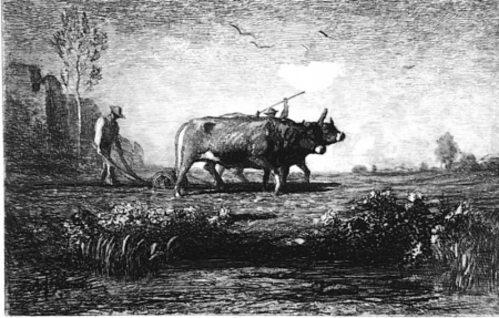 蚀刻版画 Fontanesi - Il lavoro. Seconda versione