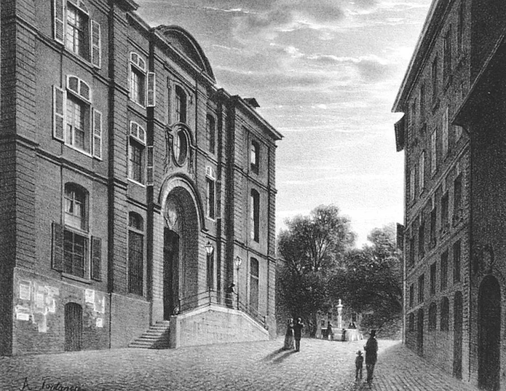 石版画 Fontanesi - L'Hopital