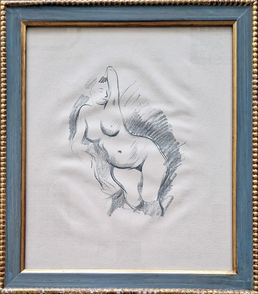 石版画 Forain - Etude de nu, de face.