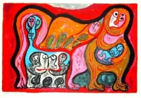 石版画 Forner - Monstre spatial avec des mutants