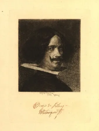 版画 Fortuny I Marsal - Retrato de Velázquez