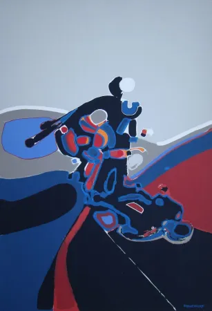 丝网印刷 Foucault - Composition abstrait