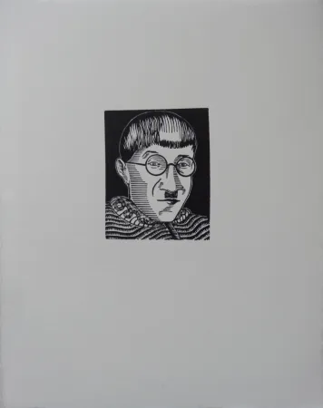 版画 Foujita - Autoportrait