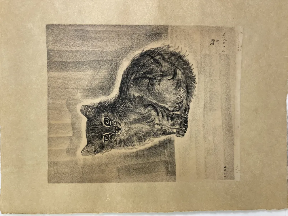 石版画 Foujita - Chat assis, 1926