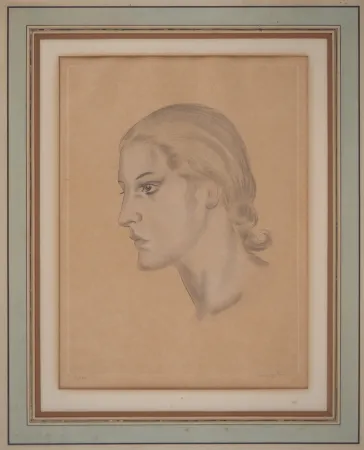 蚀刻版画 Foujita - Femme de profil