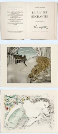 插图书 Foujita - H. de Villefosse. LA RIVIÈRE ENCHANTÉE. 27 eaux-fortes originales (1951)